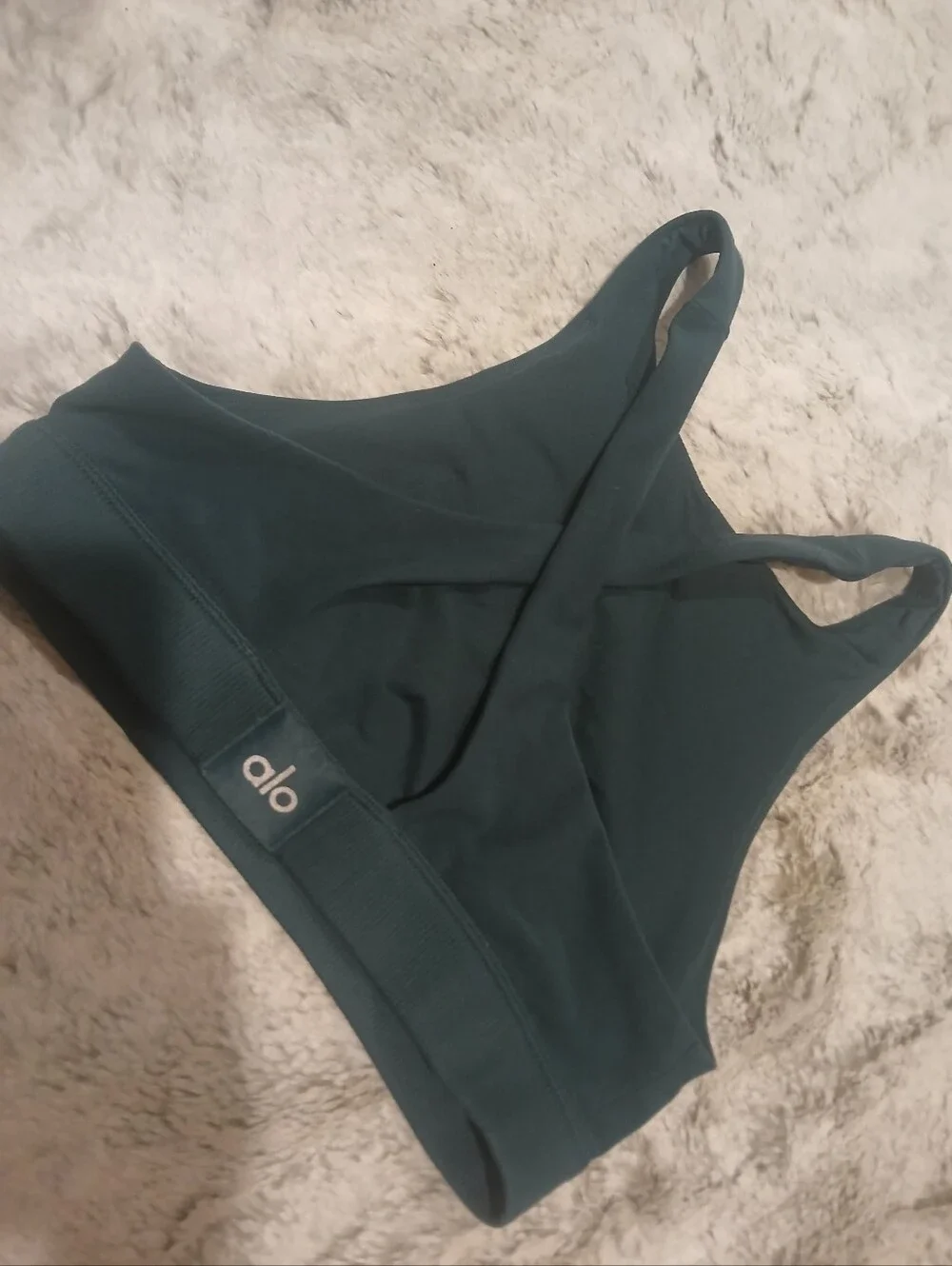 ALO Yoga Dark Teal Racerback Sports Bra Top